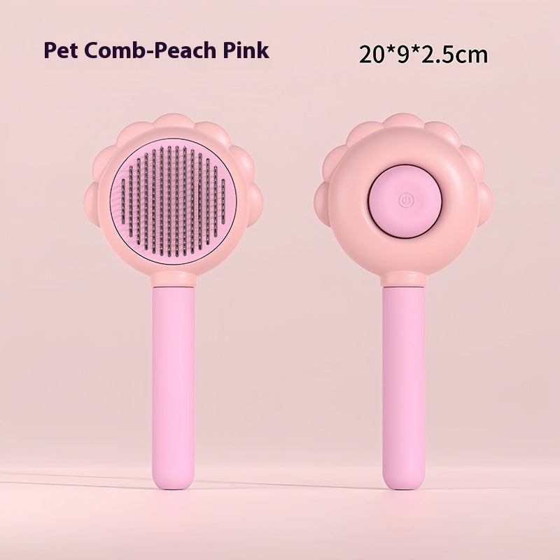 2 in 1 Self Cleaning Pet Grooming Brush with Spray Dog & Cat Hair Remover Comb