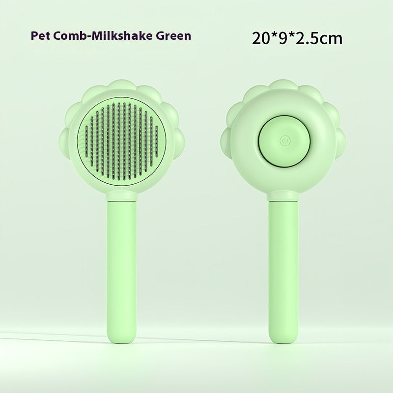 2 in 1 Self Cleaning Pet Grooming Brush with Spray Dog & Cat Hair Remover Comb