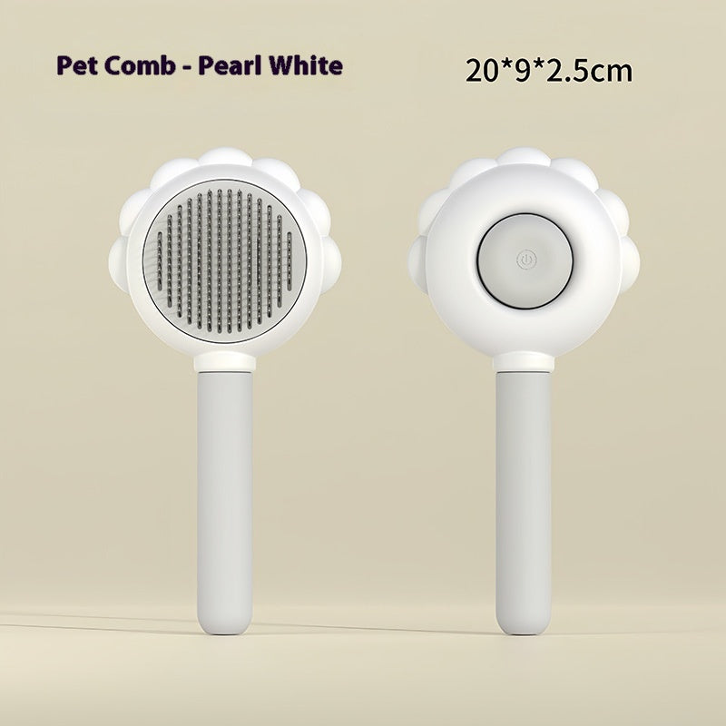 2 in 1 Self Cleaning Pet Grooming Brush with Spray Dog & Cat Hair Remover Comb