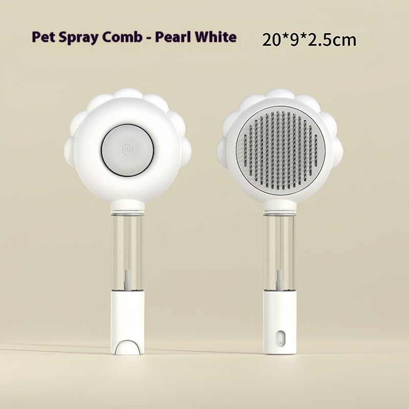 2 in 1 Self Cleaning Pet Grooming Brush with Spray Dog & Cat Hair Remover Comb